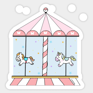 Riding a merry-go-round is healing Sticker